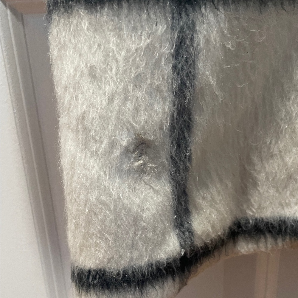Elevenses Cream and Black Plaid Long Coat - Picture 3 of 4